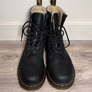 Dr. Martens 1460 Serena Faux Fur Lined Lace Up Boots Women's Size 10